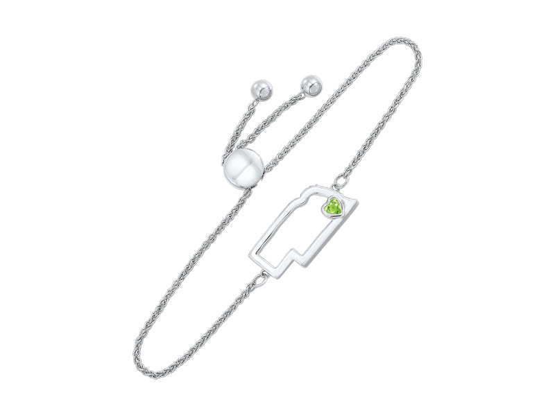 Silver Peridot 1/8Ctw Bracelet
