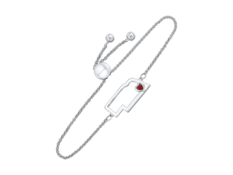 Silver Ruby 1/8Ctw Bracelet