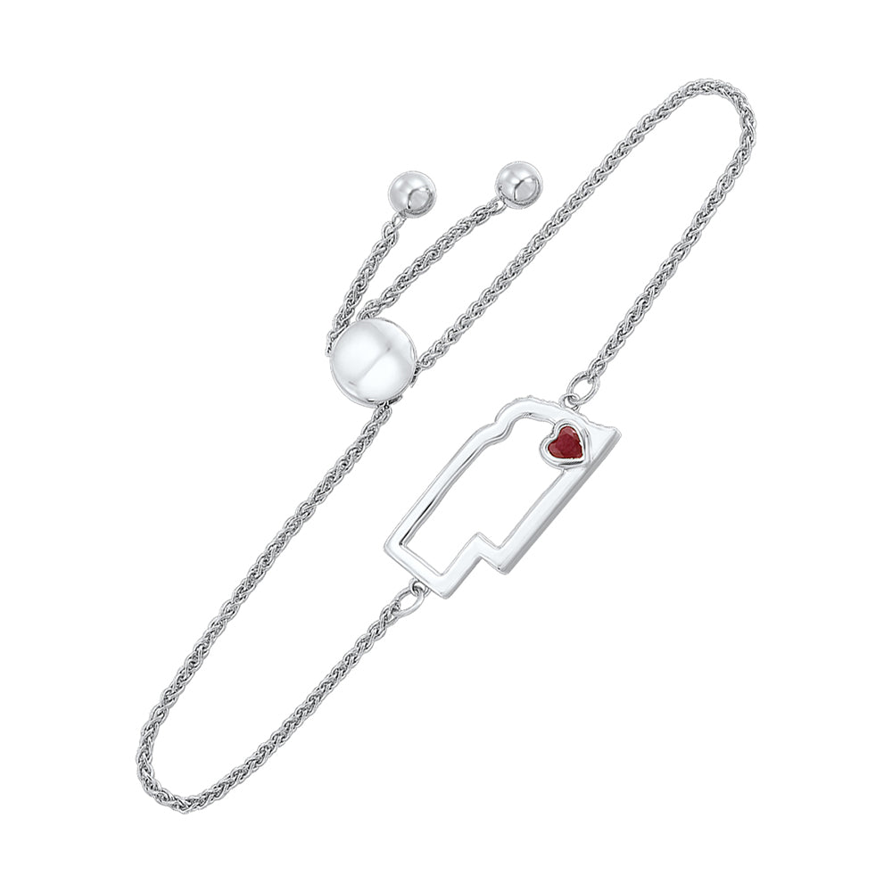 Silver Ruby 1/8Ctw Bracelet
