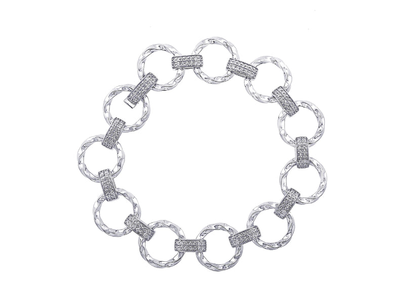 14Kt White Gold Diamond 1Ctw Bracelet