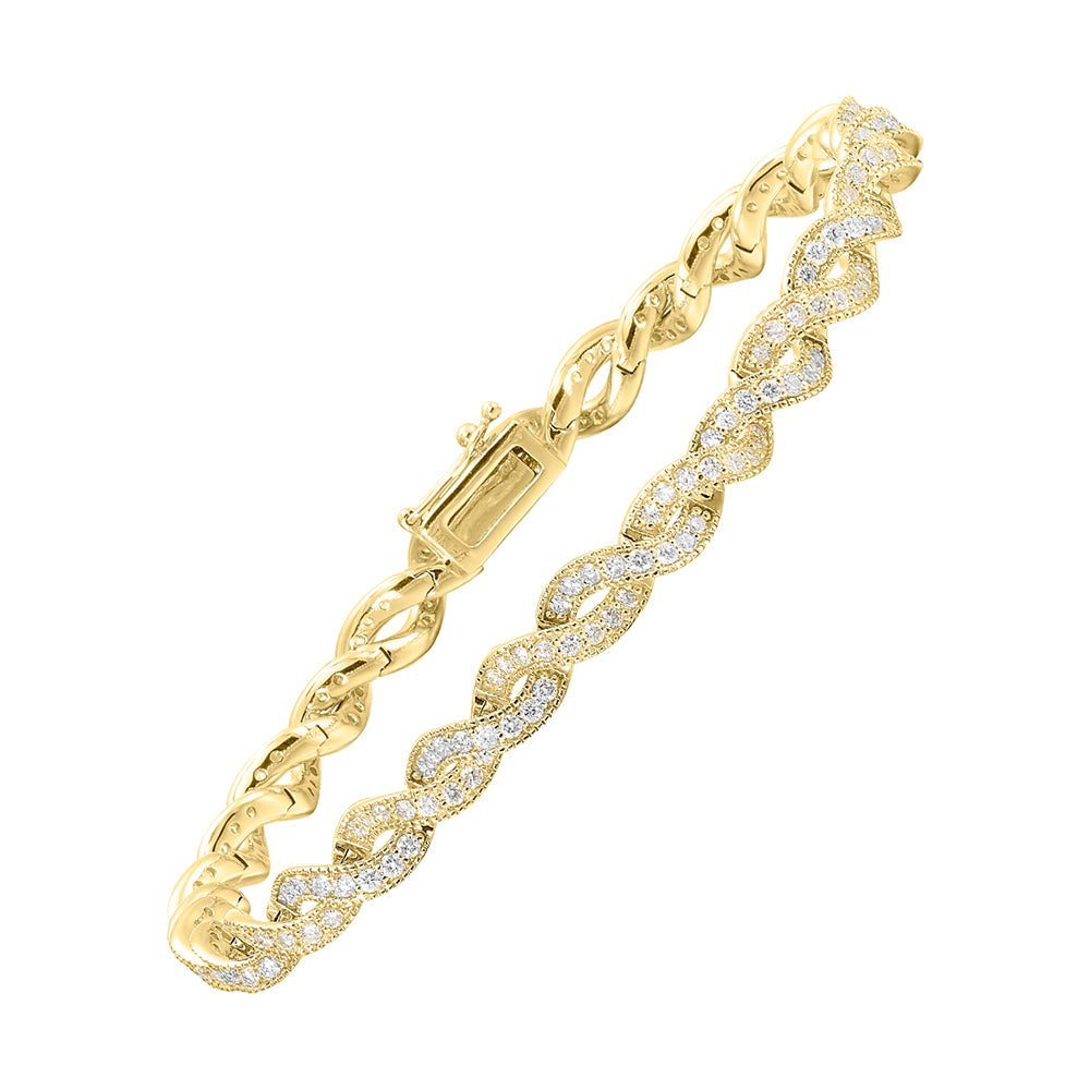 14Kt Yellow Gold Diamond 3Ctw Bracelet