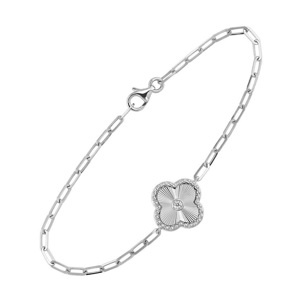 10Kt White Gold Diamond 1/25Ctw Bracelet