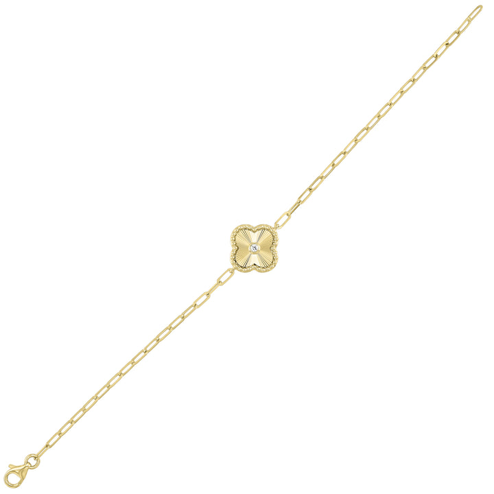 14Kt Yellow Gold Diamond 1/25Ctw Bracelet