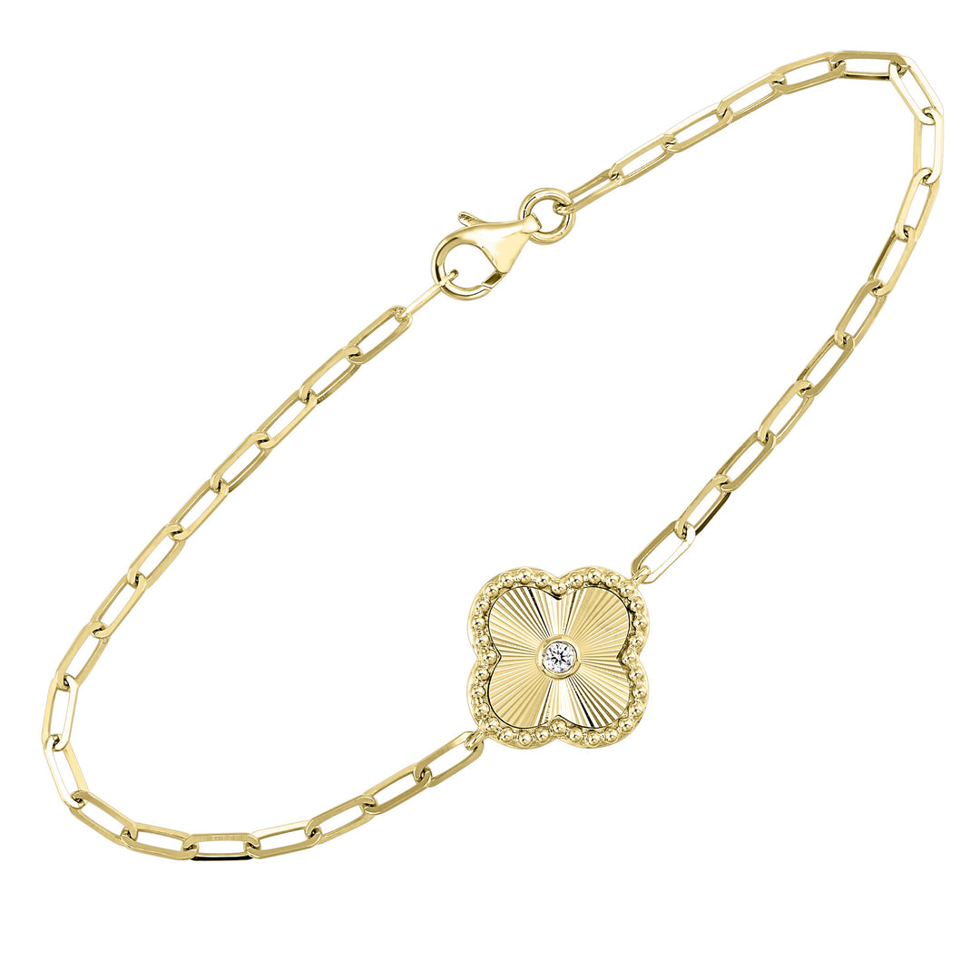 14Kt Yellow Gold Diamond 1/25Ctw Bracelet