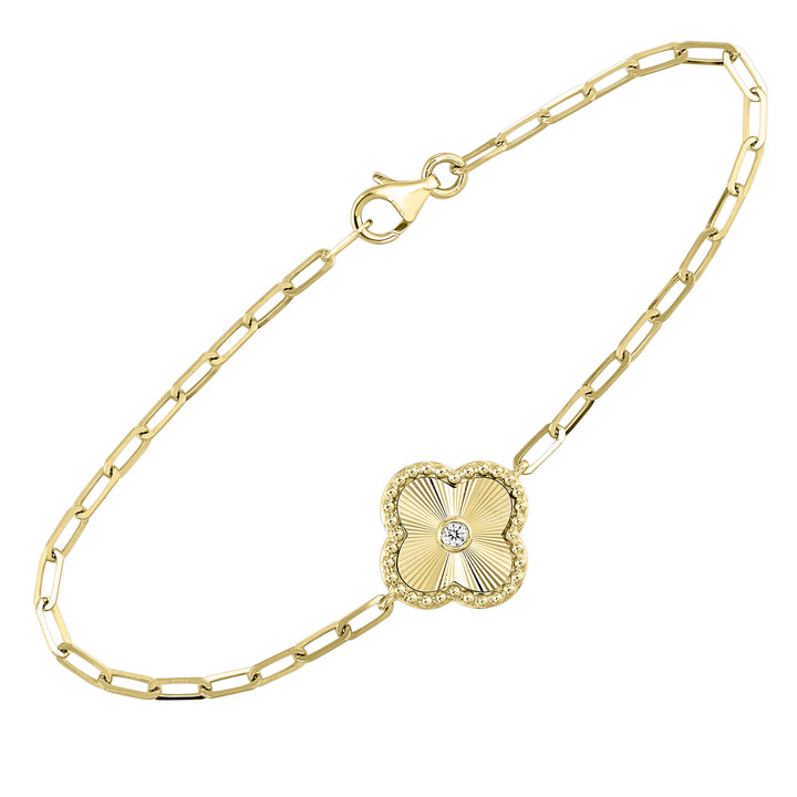 14Kt Yellow Gold Diamond 1/25Ctw Bracelet