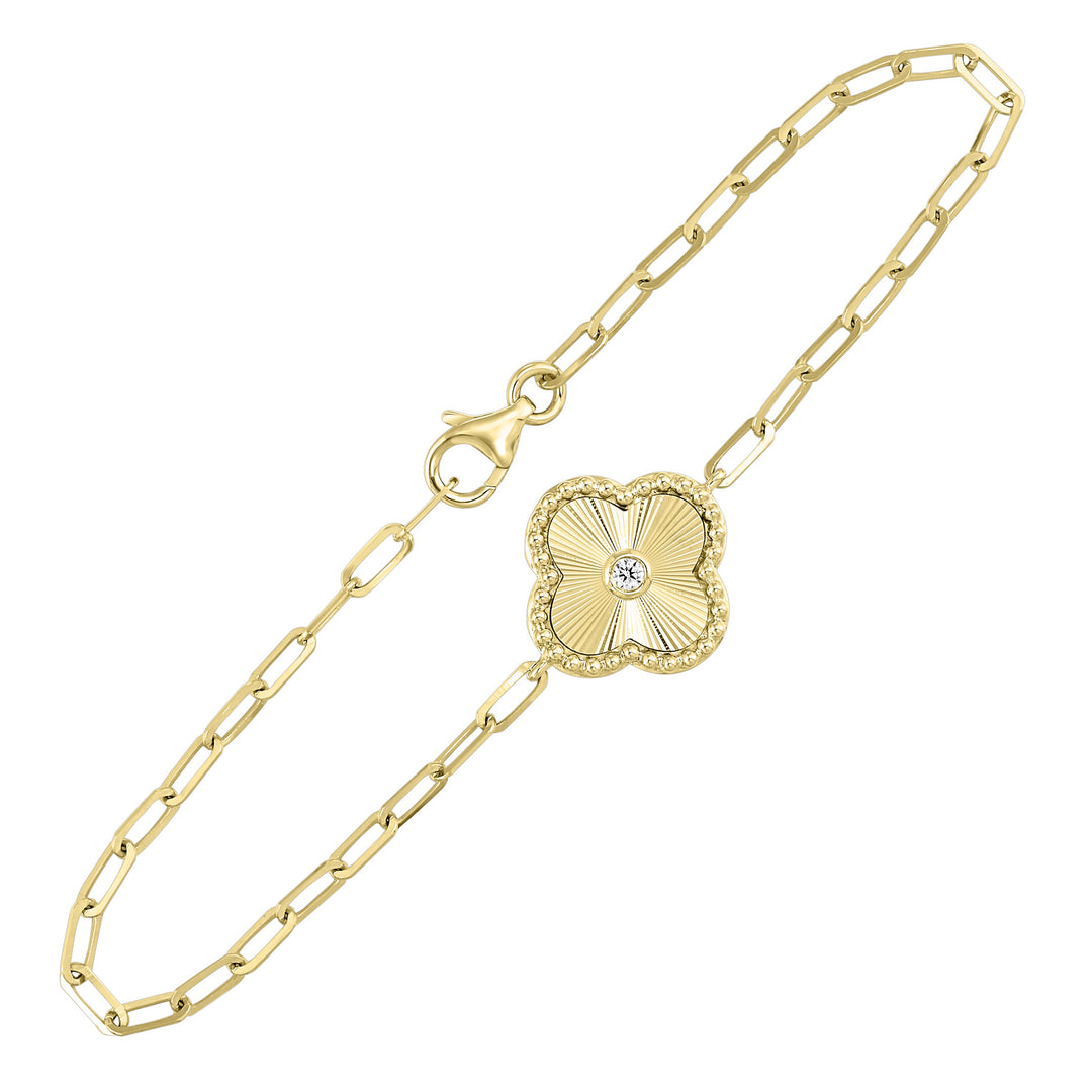 14Kt Yellow Gold Diamond 1/25Ctw Bracelet