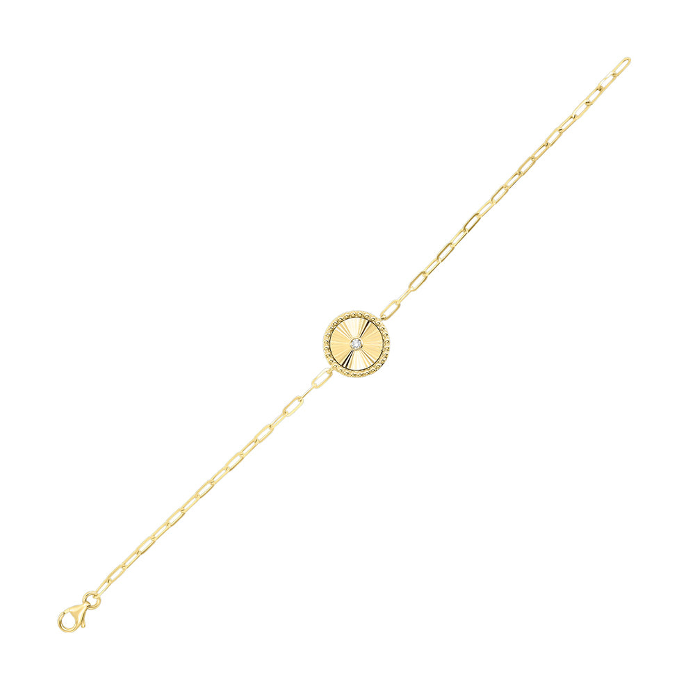10Kt Yellow Gold Diamond 1/25Ctw Bracelet