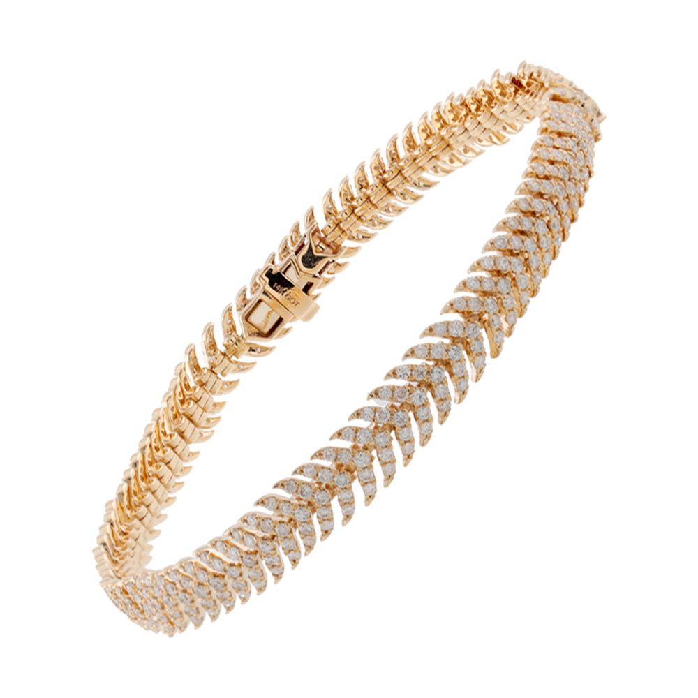 14Kt Yellow Gold Diamond 3Ctw Bracelet