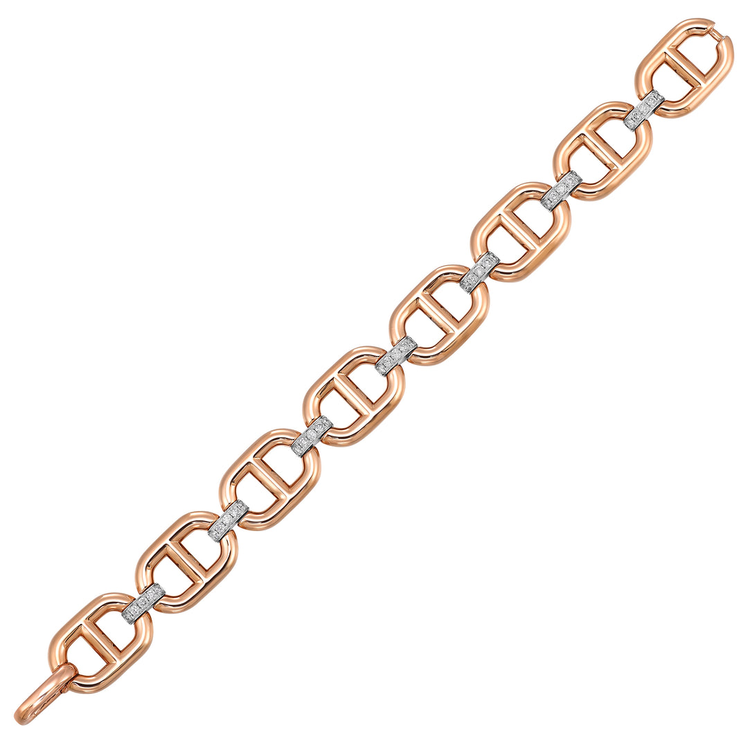 14Kt White Rose Gold Diamond 1Ctw Bracelet