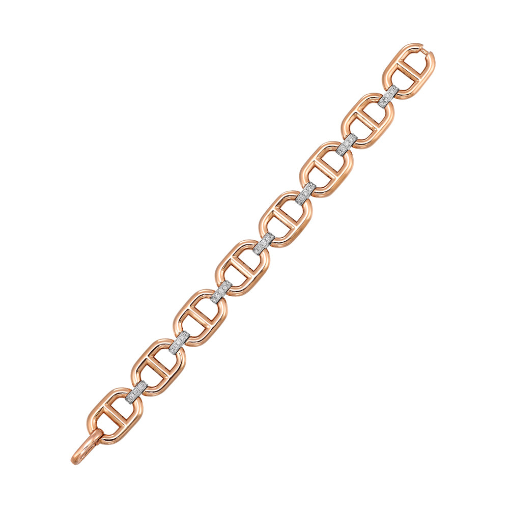14Kt White Rose Gold Diamond 1Ctw Bracelet