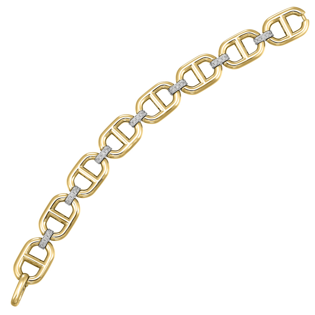 14Kt White Yellow Gold Diamond 1Ctw Bracelet