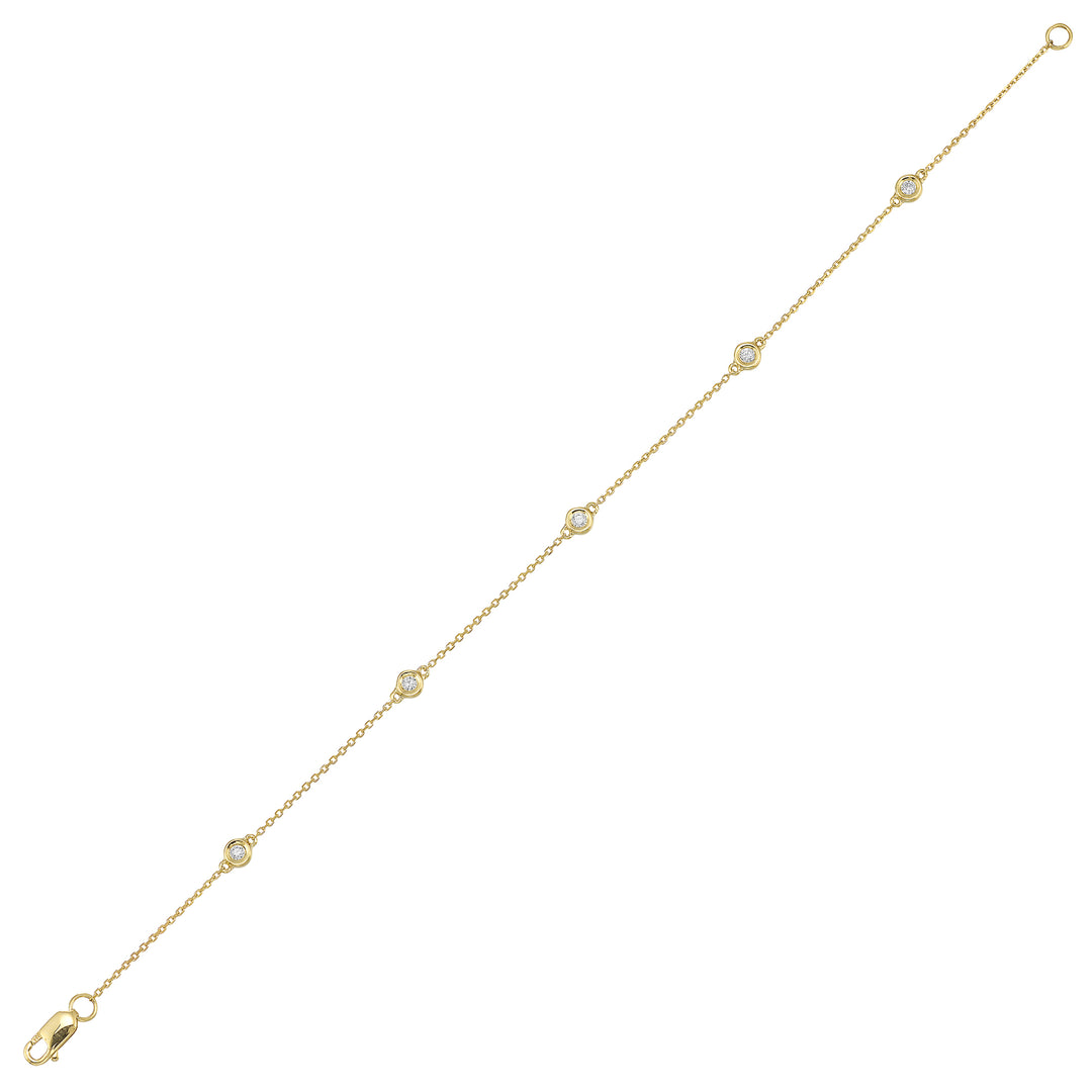 14Kt Yellow Gold Diamond 1/8Ctw Bracelet