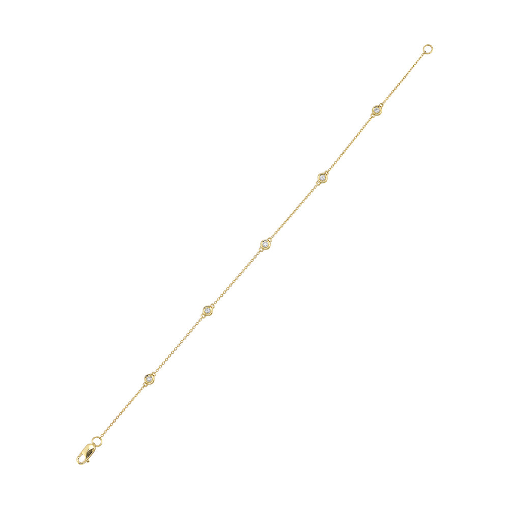 14Kt Yellow Gold Diamond 1/8Ctw Bracelet