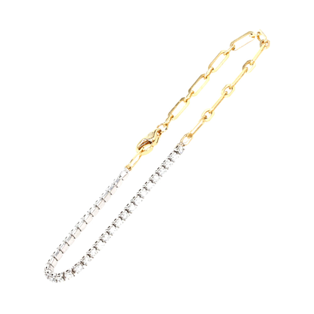 14Kt White Yellow Gold Diamond 7/8Ctw Bracelet