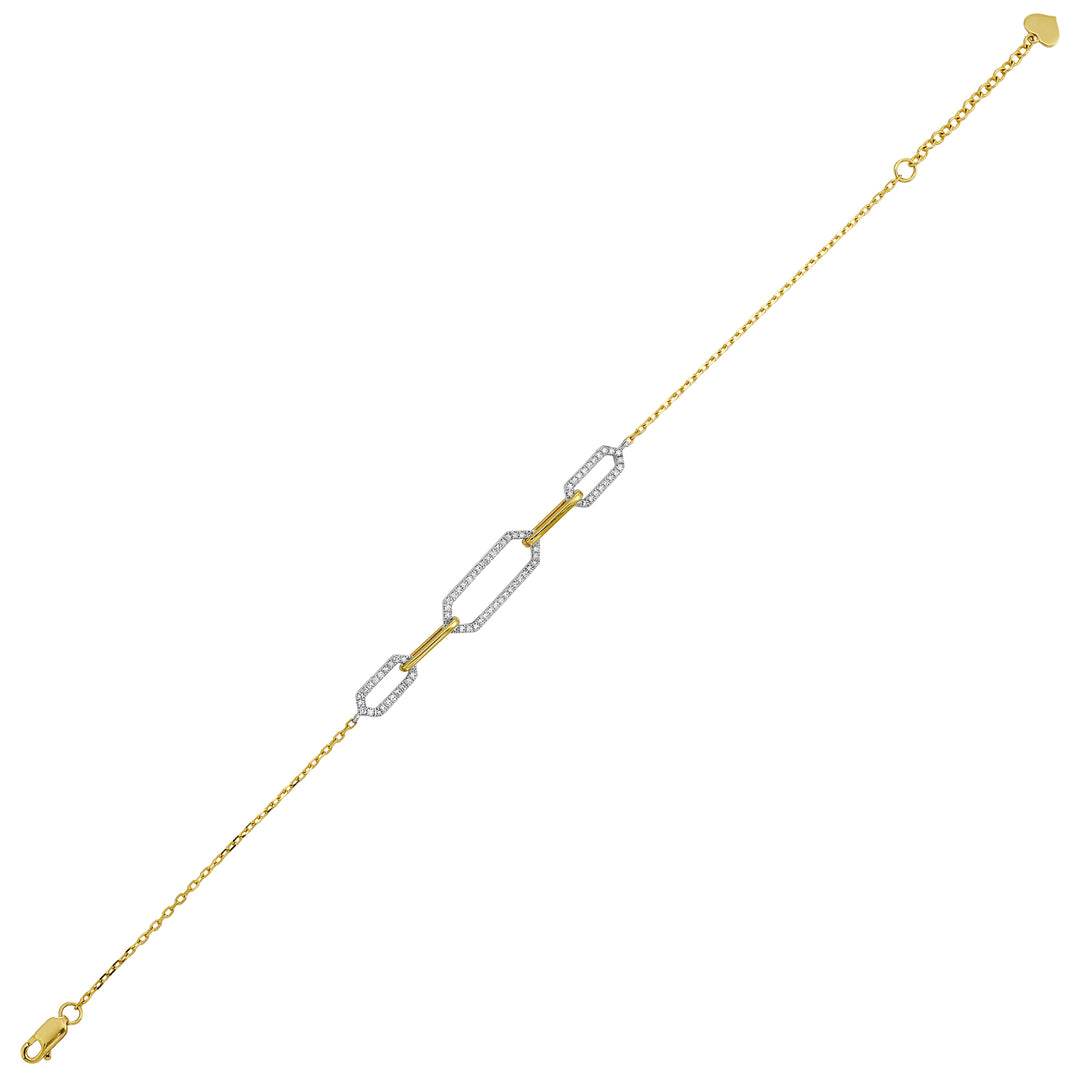 14Kt White Yellow Gold Diamond 1/5Ctw Bracelet