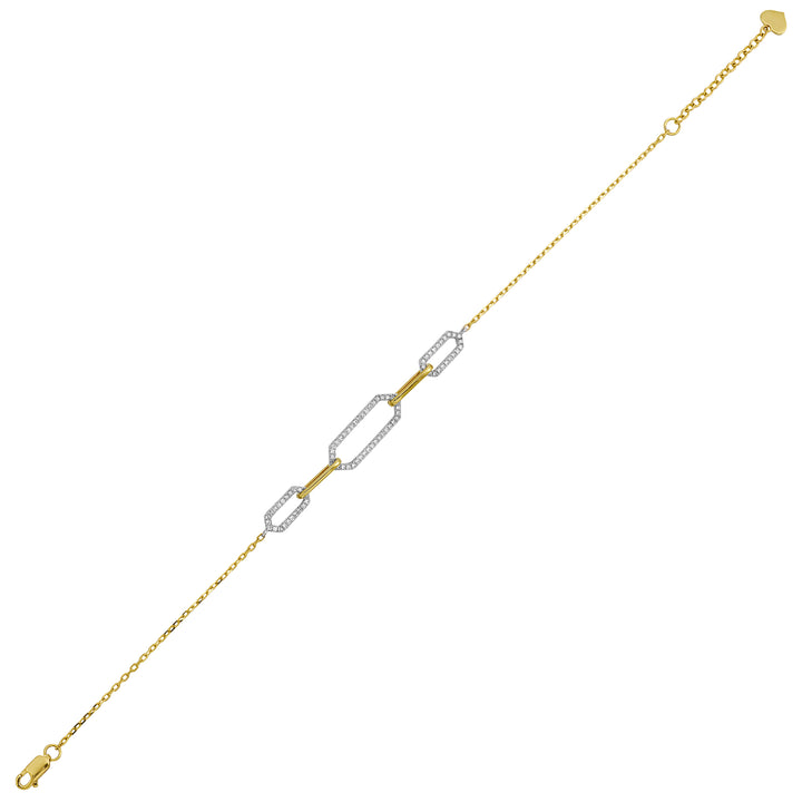 14Kt White Yellow Gold Diamond 1/5Ctw Bracelet