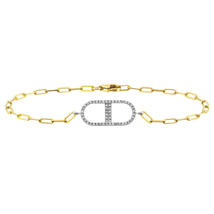 14Kt White Yellow Gold Diamond 1/7Ctw Bracelet