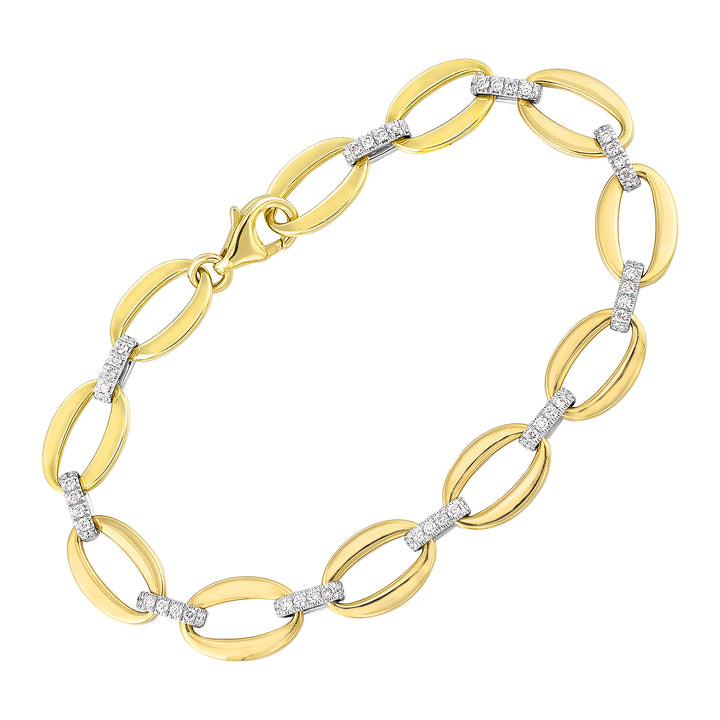 14Kt White Yellow Gold Diamond 1/2Ctw Bracelet