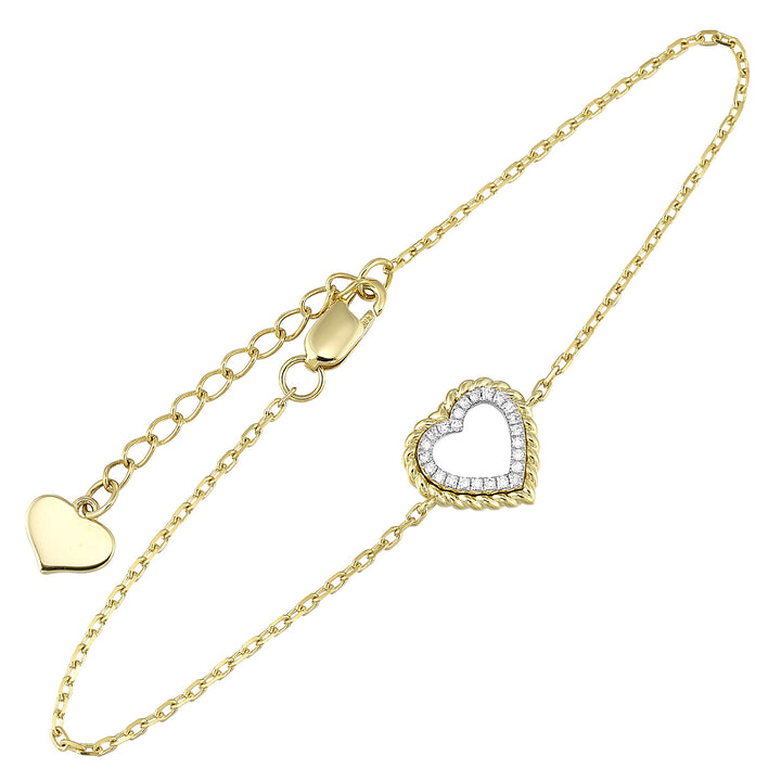 14Kt Yellow Gold Diamond 1/20Ctw Bracelet