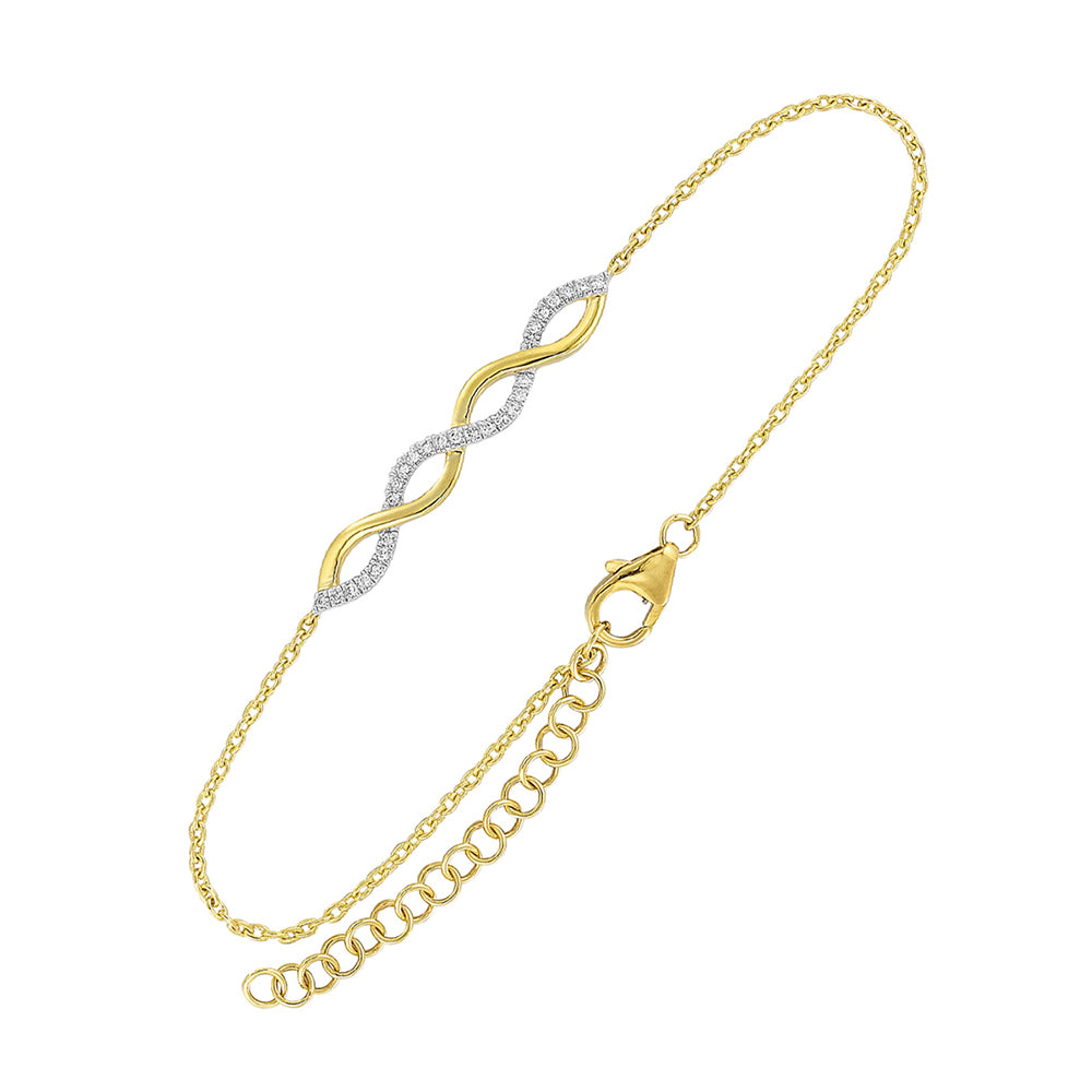 10Kt Yellow Gold Diamond 1/10Ctw Bracelet