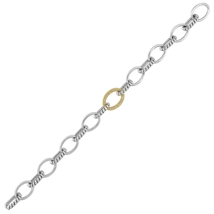 Gold Silver White Yellow Diamond 1/8Ctw Bracelet