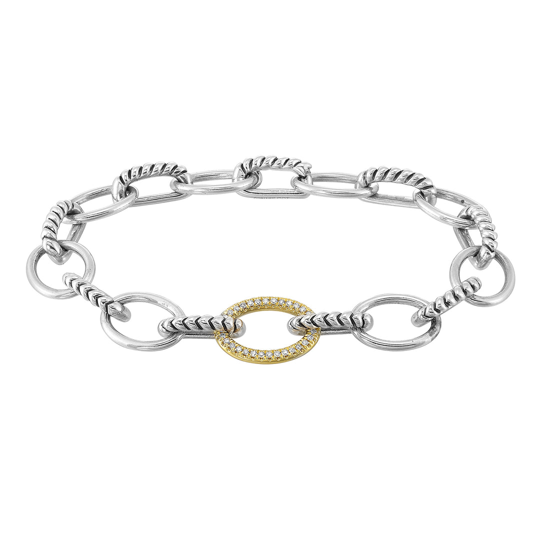 Gold Silver White Yellow Diamond 1/8Ctw Bracelet