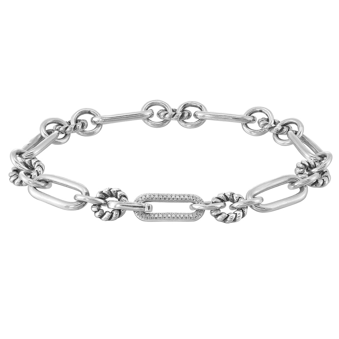 Silver Diamond 1/10Ctw Bracelet