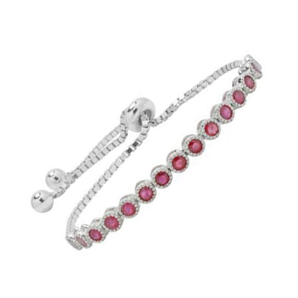 Silver Ruby 2 1/3Ctw Bracelet