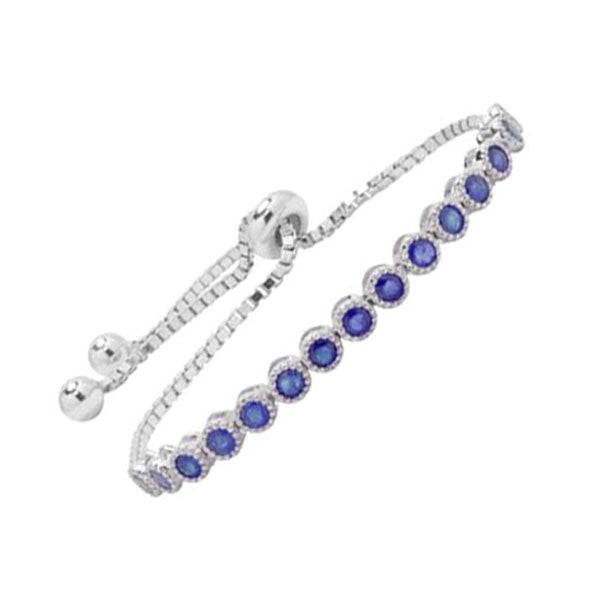 Silver Sapphire 2 3/8Ctw Bracelet