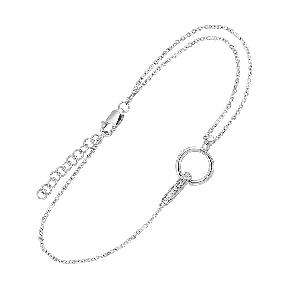 14Kt White Gold Diamond 1/20Ctw Bracelet
