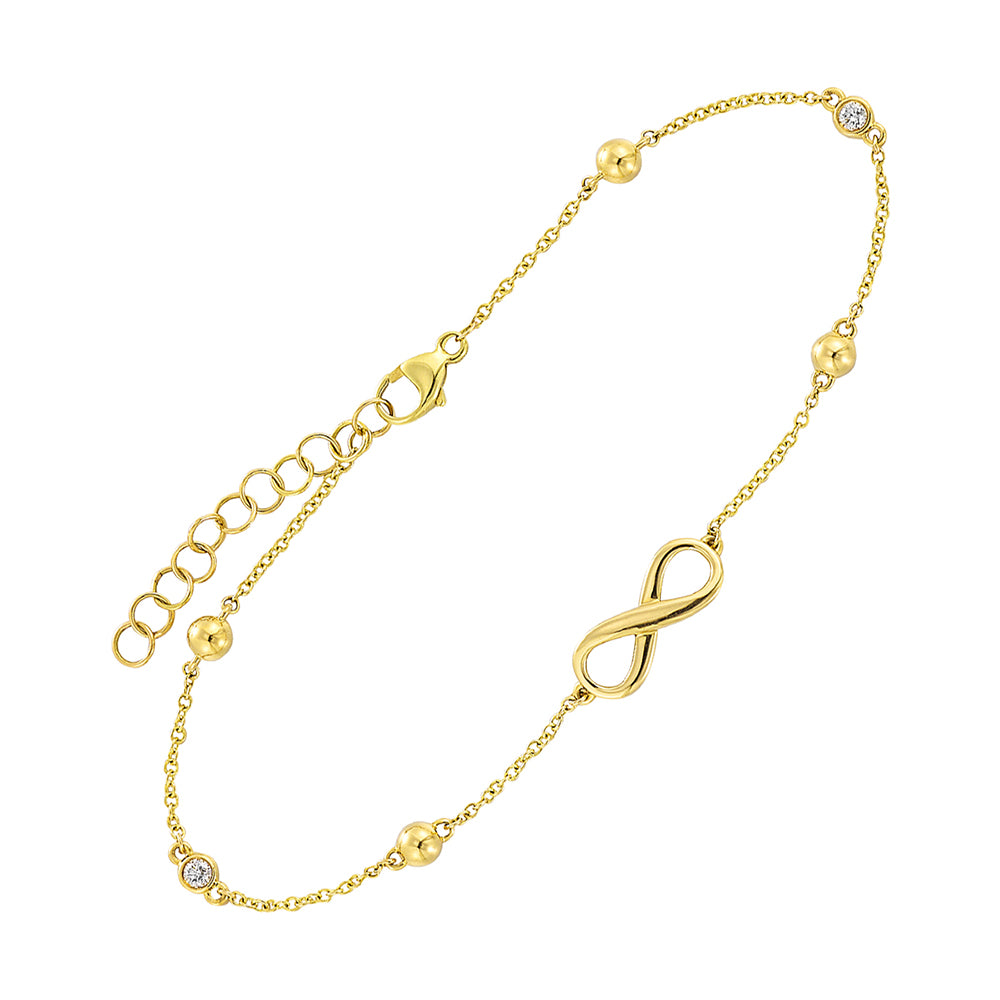 14Kt Yellow Gold Diamond 1/20Ctw Bracelet