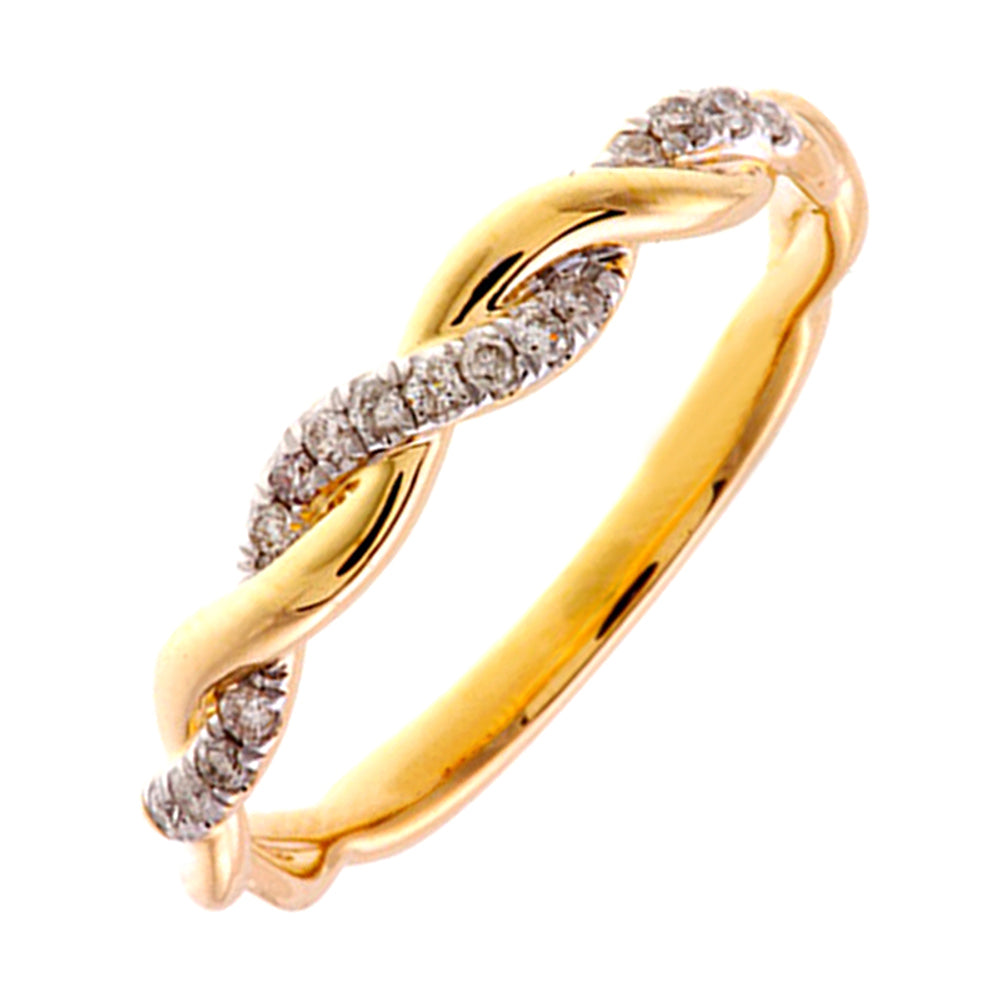 14Kt Yellow Gold Diamond 1/10Ctw Ring
