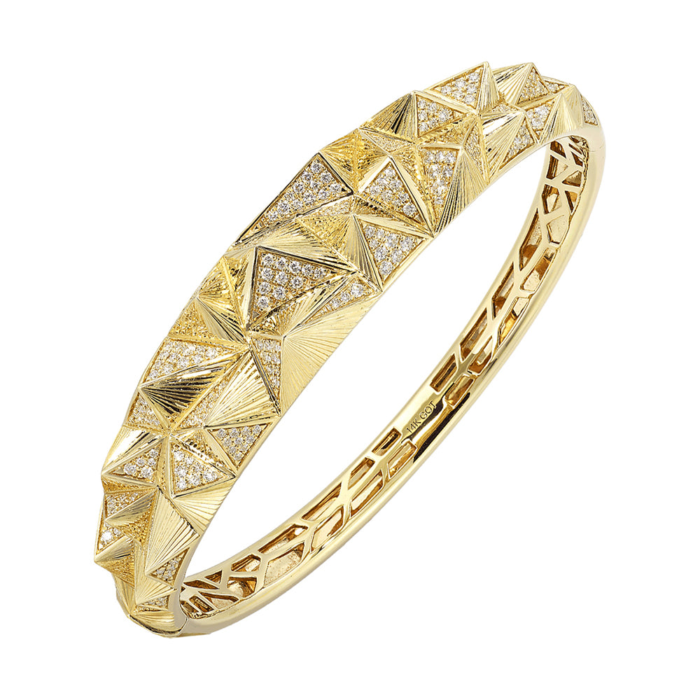 14Kt Yellow Gold Diamond 1 1/4Ctw Bangle