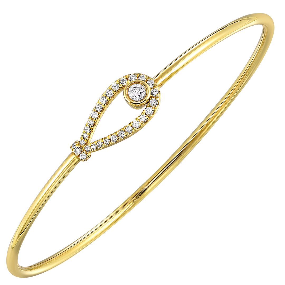 14Kt Yellow Gold Diamond 1/3Ctw Bangle