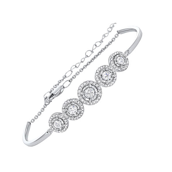 14Kt White Gold Diamond 3/4Ctw Bangle