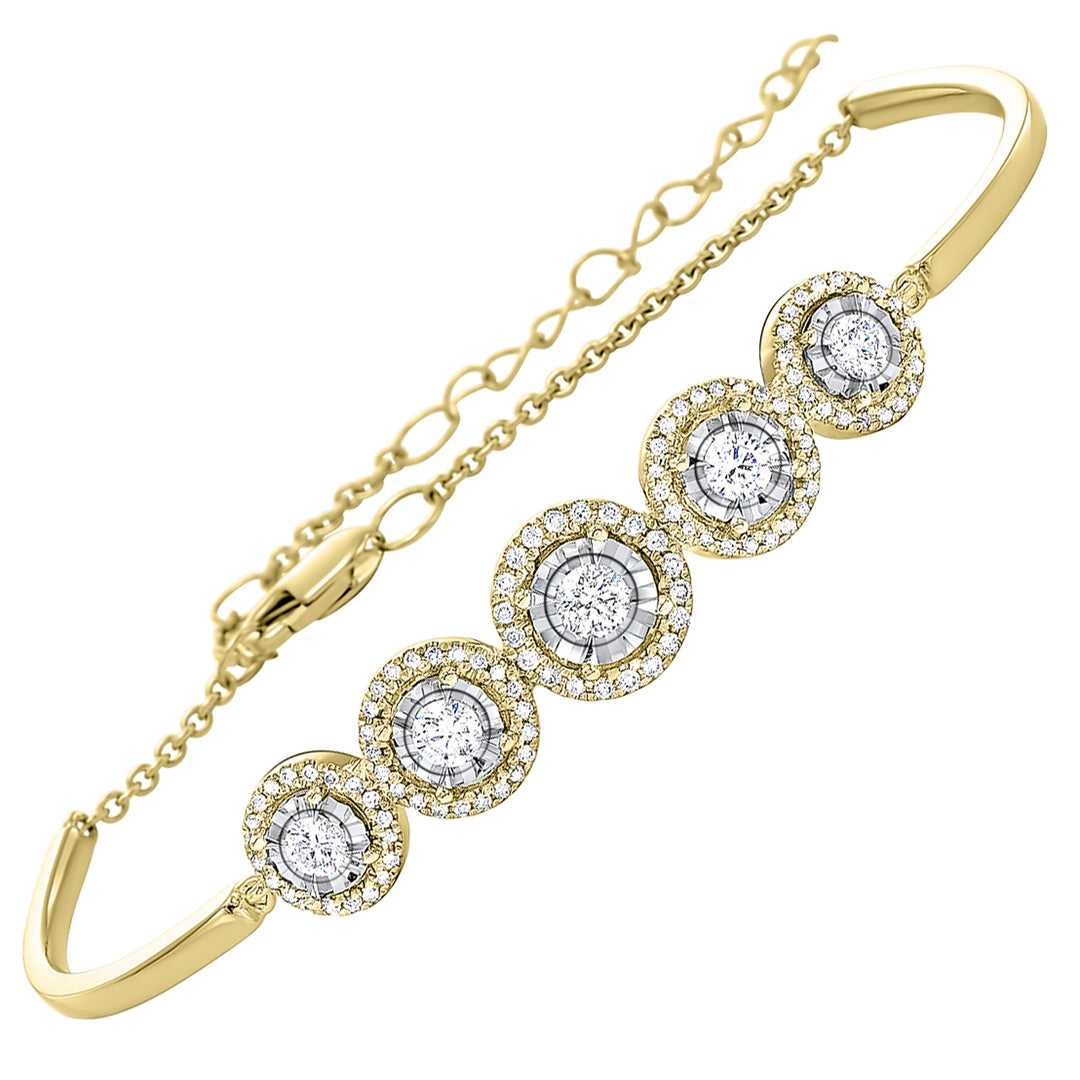 14Kt Yellow Gold Diamond 3/4Ctw Bangle