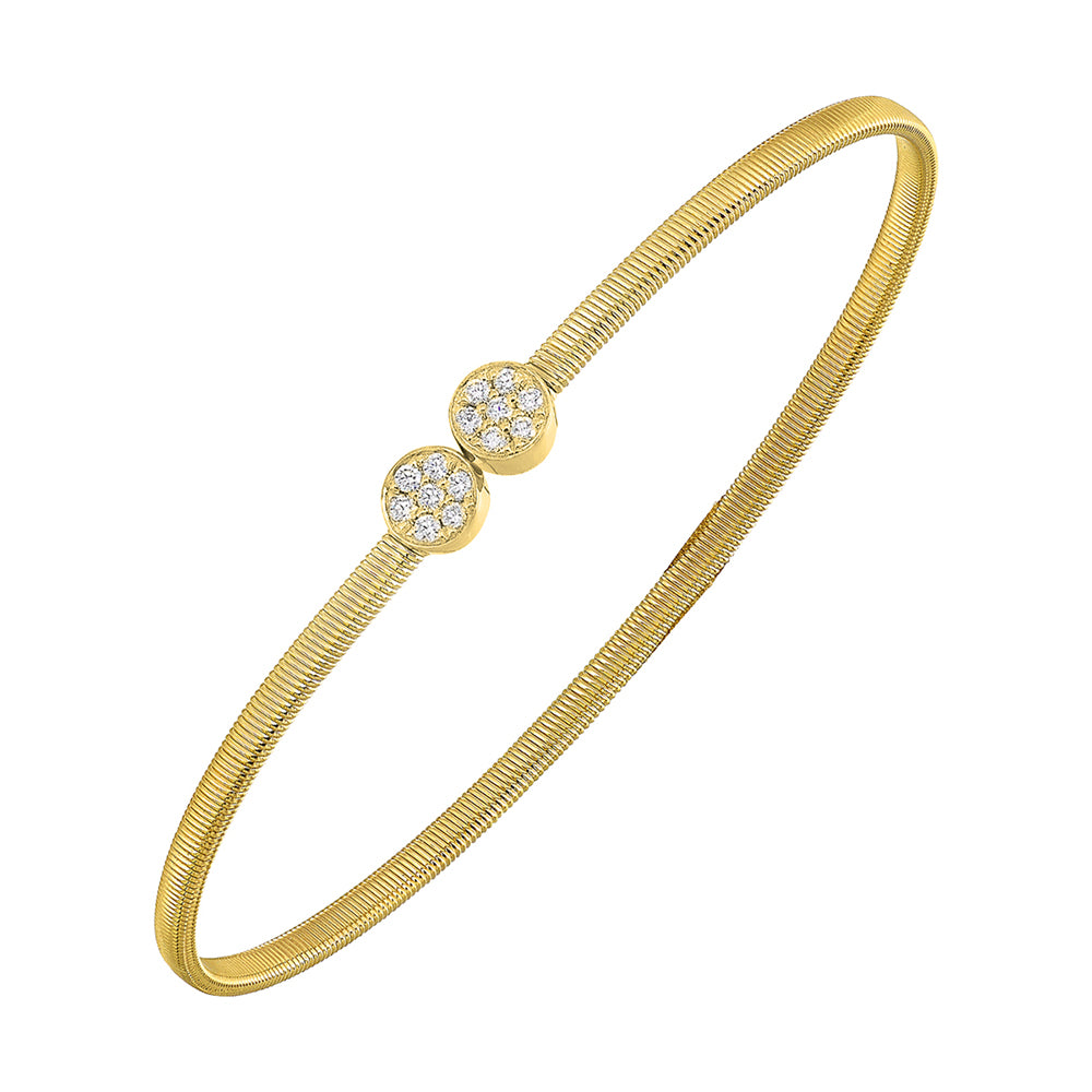 14Kt Yellow Gold Diamond 1/6Ctw Bangle
