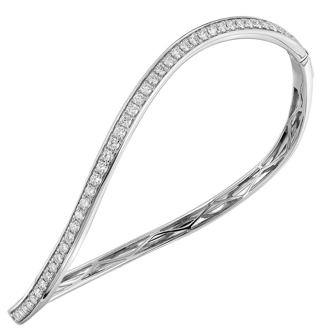 14Kt White Gold Diamond 3/4Ctw Bangle