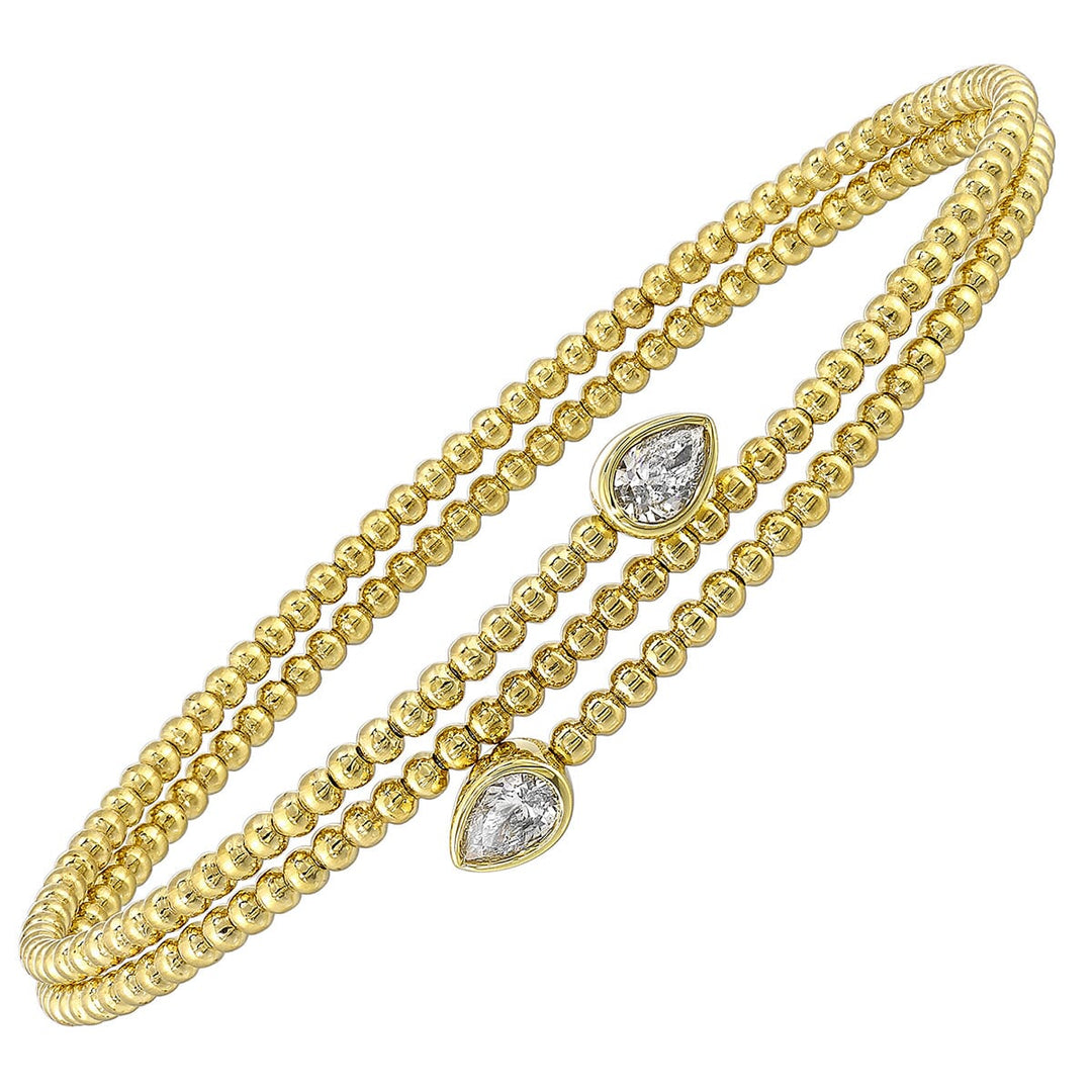 14Kt Yellow Gold Diamond 3/8Ctw Bangle