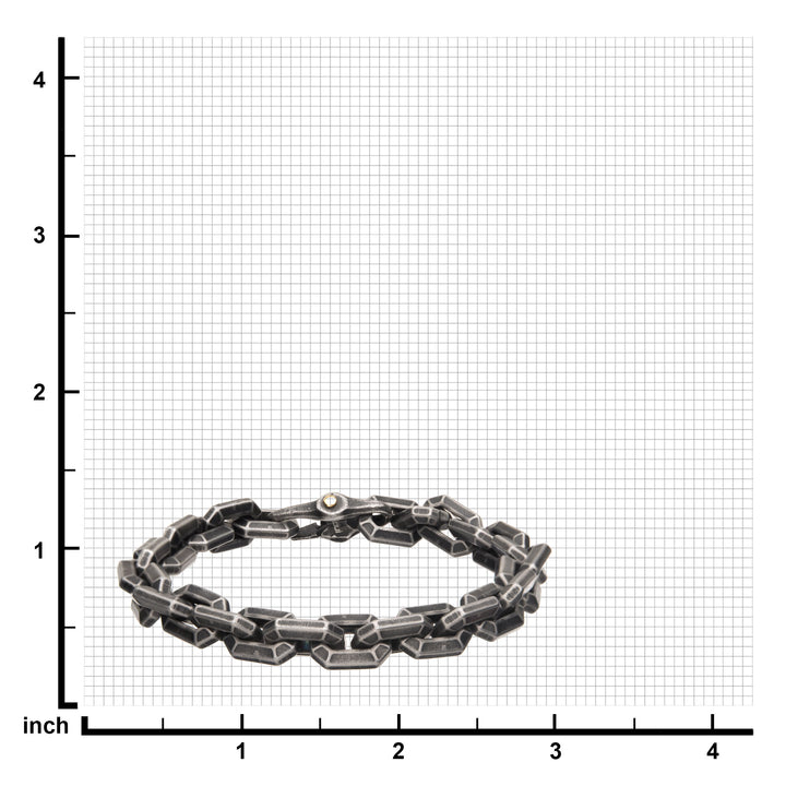 Antiqued Gun Metal Steel Squared Chain Link Bracelet