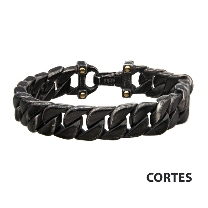 Antiqued Gun Metal Curb Chain Link Bracelet