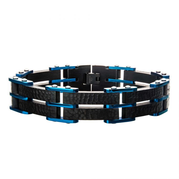 Blue Hammered Modern Bracelet