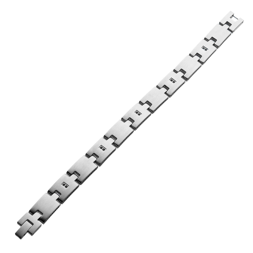 Stainless Steel 1.5mm Black CZ with Adjustable Link Bracelet