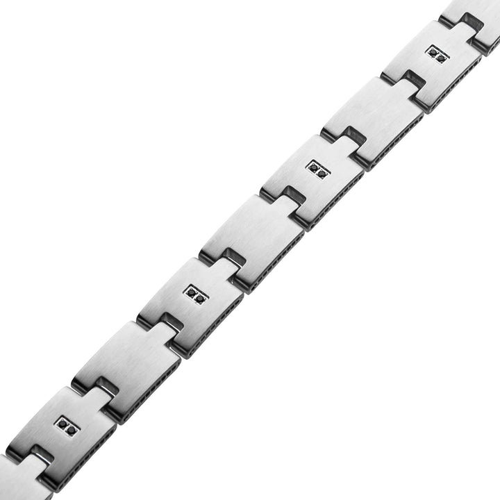 Stainless Steel 1.5mm Black CZ with Adjustable Link Bracelet