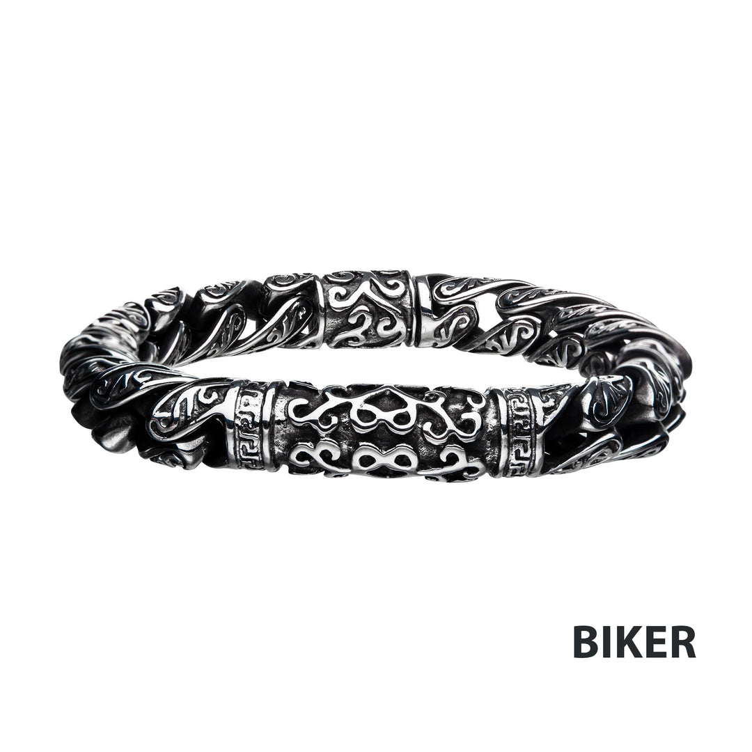 Antiqued Steel Oxidized Gothic Bracelet