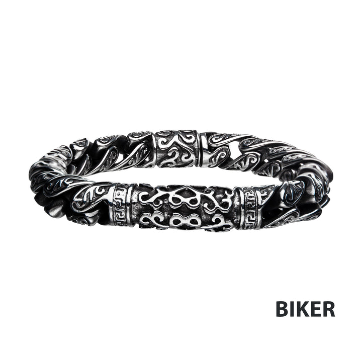 Antiqued Steel Oxidized Gothic Bracelet