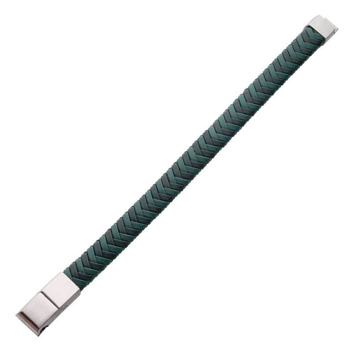 Green Braided Genuine Leather Bracelet