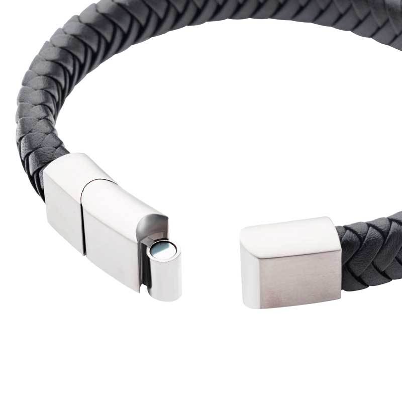 Black Braided Genuine Leather Bracelet