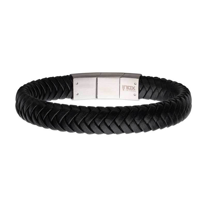 Black Braided Genuine Leather Bracelet