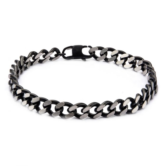 Black IP Diamond Cut Chain Bracelet